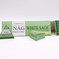 42g Jumbo Golden Nag - White Sage Backflow Incense Cones product image 4