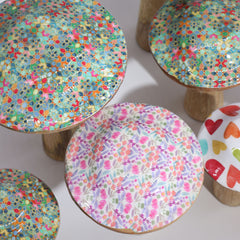 Medium Enamelled Mushroom - 15cm - Pastel Hearts product image 2