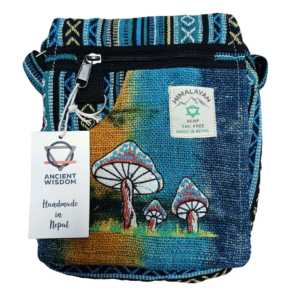 Hemp Embroidery Mushroom Party Bag - Green Mushrooms - product image 2