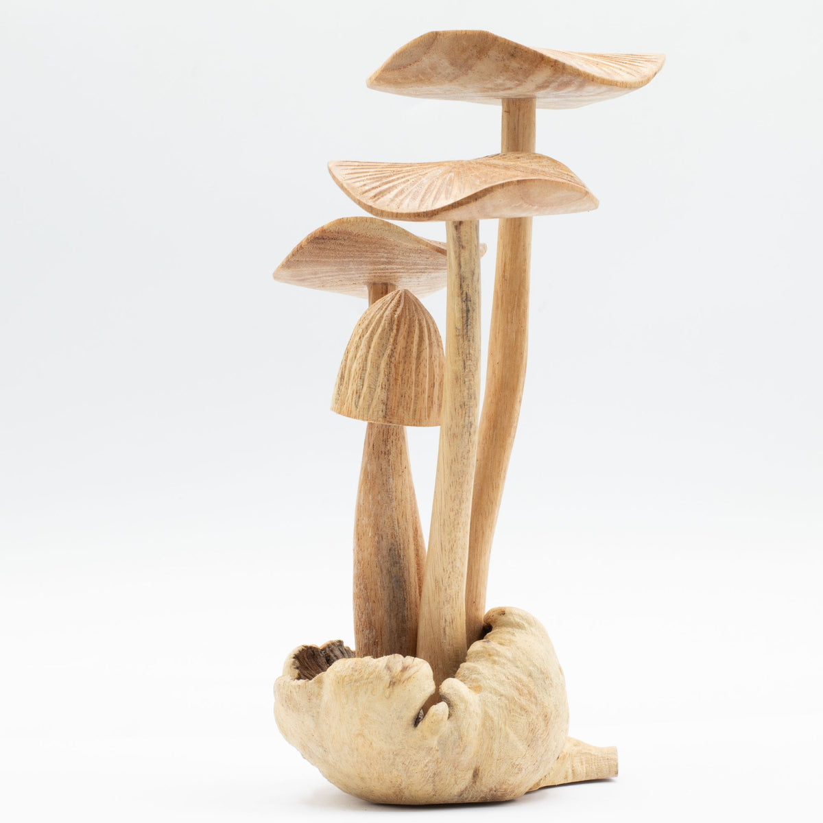 Handmade Parasite Wood Art Carving - Set of 4 Large Mushrooms product image 3