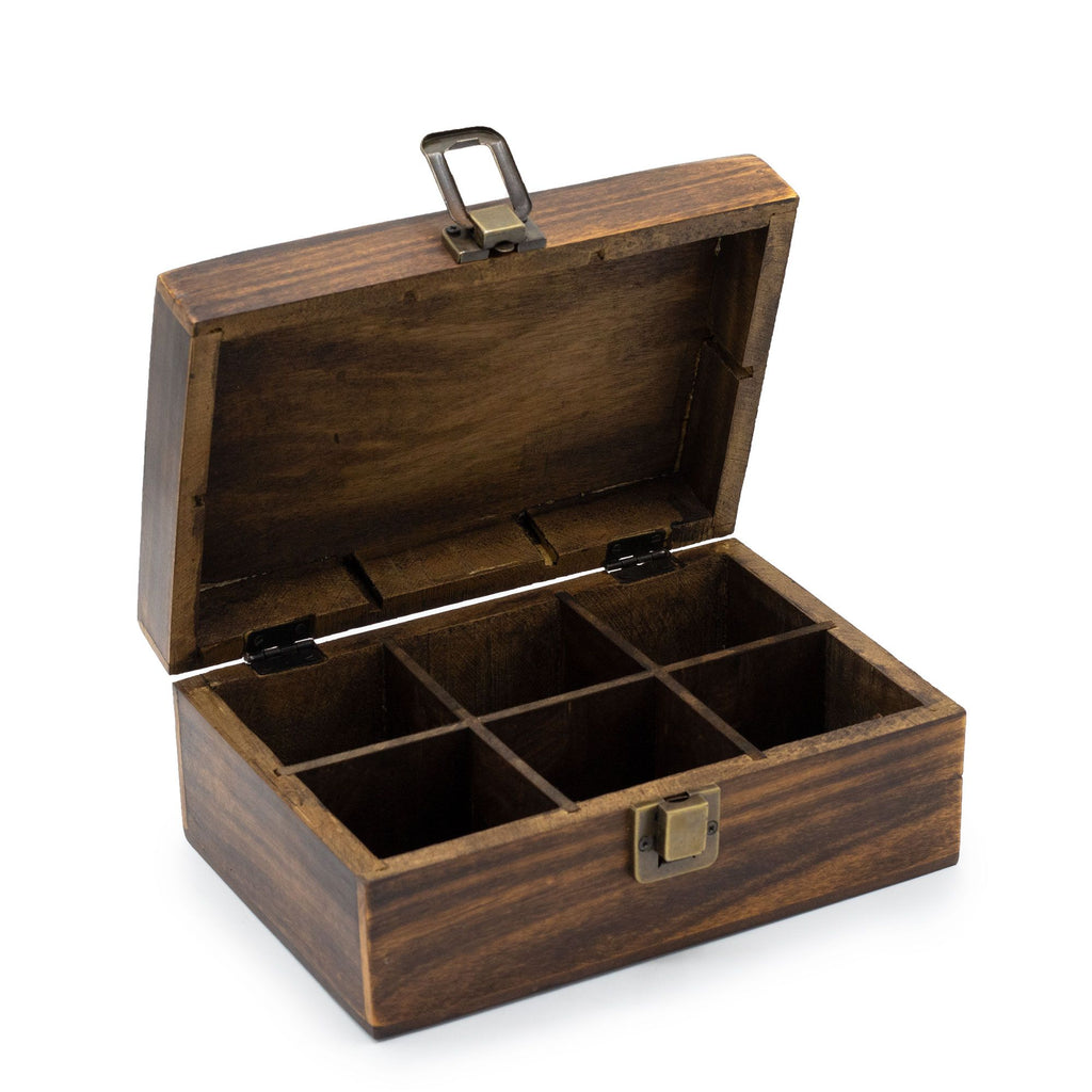 Mango Carved Tea Box - 6 Compartments - product image 3