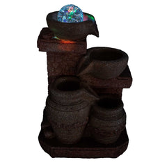 Mediterranean Cascading Pots Tabletop Water Feature (19x14x27cm) product image 3