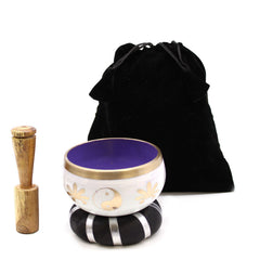 Yin & Yang Singing Bowl Set- White/Purple 10.7cm product image 4