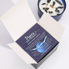 Zodiac Crystal Candle with Gemstone Bracelet - Pisces product image 2