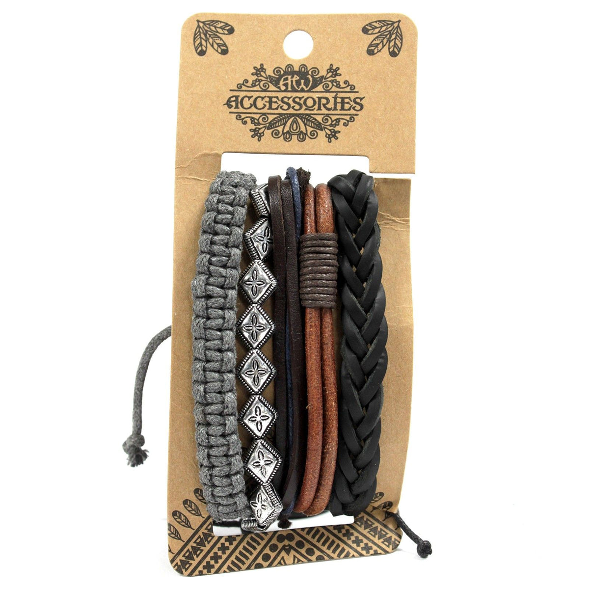 Mens Bracelet Sets - Metal & Leather (asst) product image 2