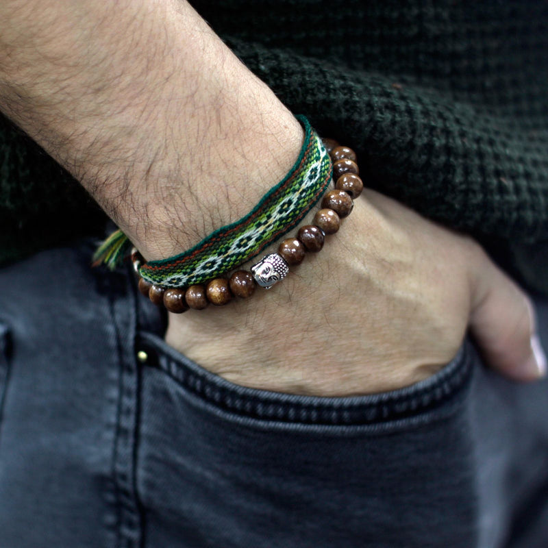 Brown Beads & Buddah Bangle product image