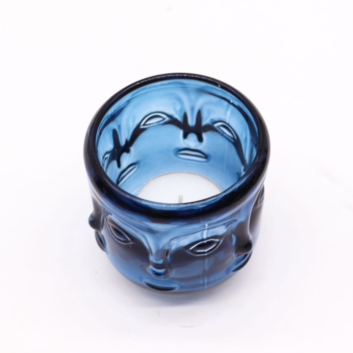 Buddha Faces Candle Jar - Royal Blue product image 2