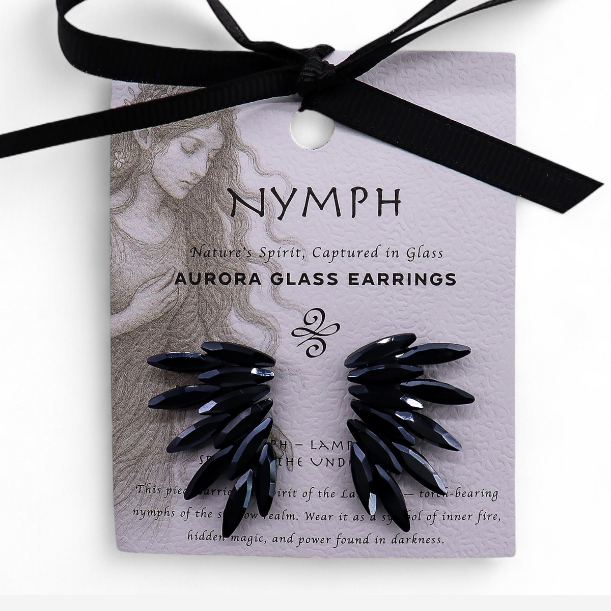 Jet Black - Vintage Glass - Faries - Earrings product image 4