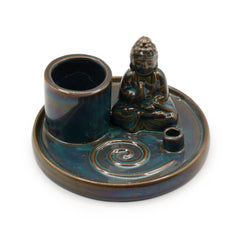 Multi Purpose Buddha Incense Plate - Ceramic Blue product image 4