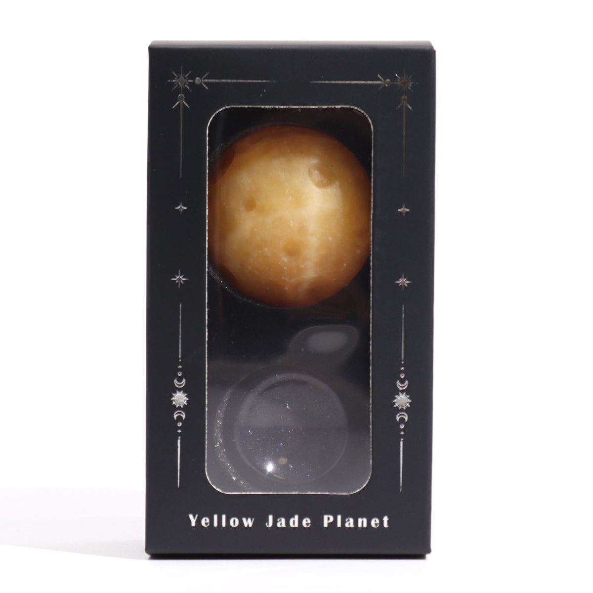 Yellow Jade Planet on a Sola Goldstone Stand (SATURN) product image 2