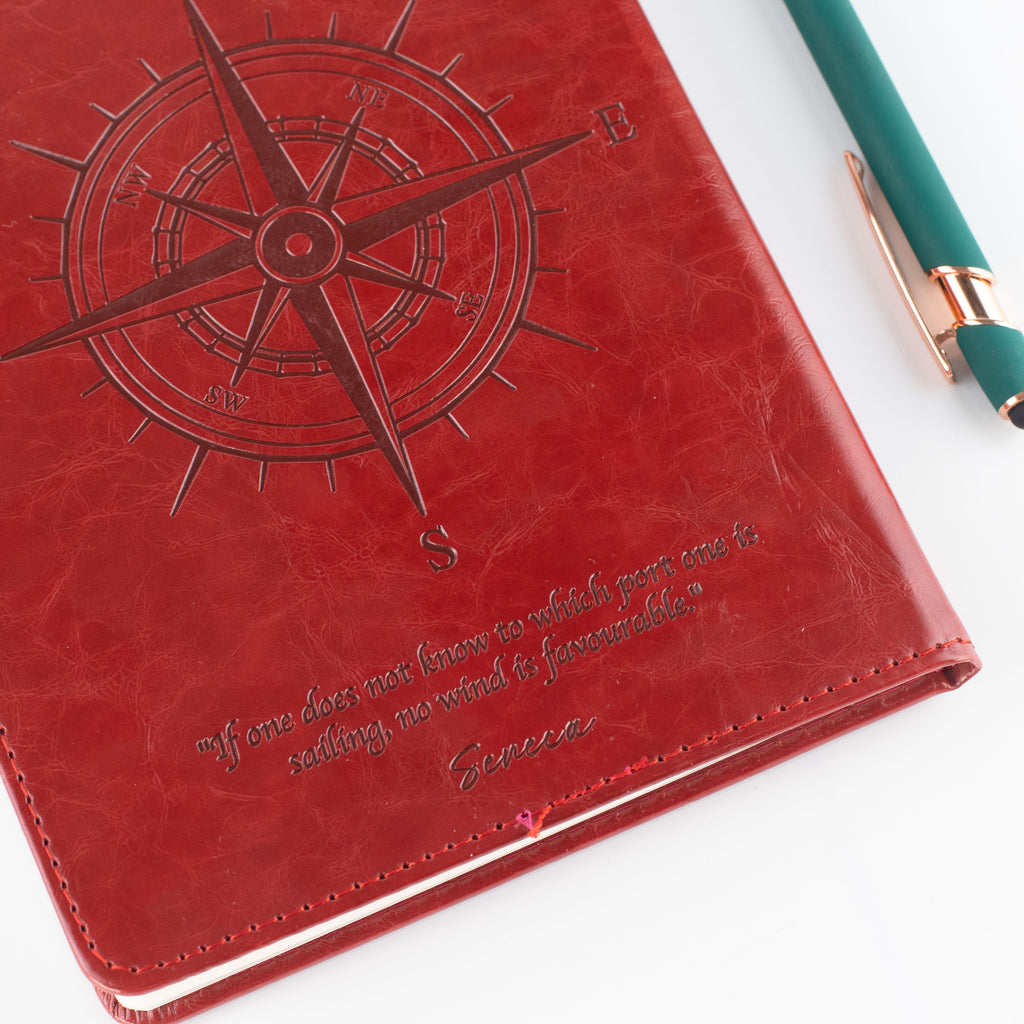 A5 Intention Note Book - LCD Wipe Screen - Red Leather Effect - 80 Leafs - product image 6