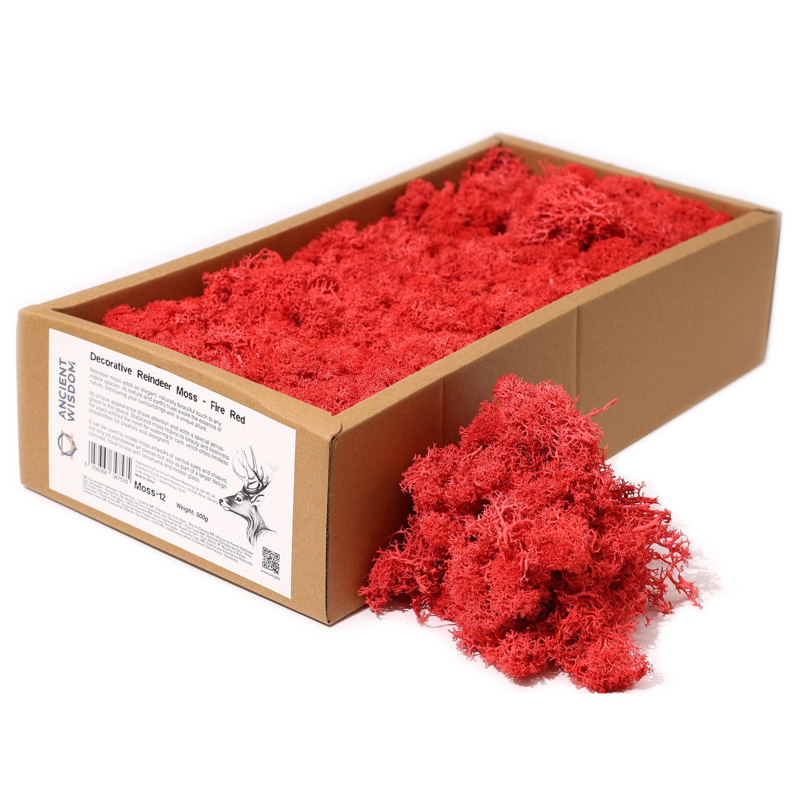 Decoration Reindeer Moss - Fire Red - (approx 500gm) product image