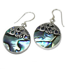 Shell & Silver Earrings - Classic Disc - Abalone product image 3