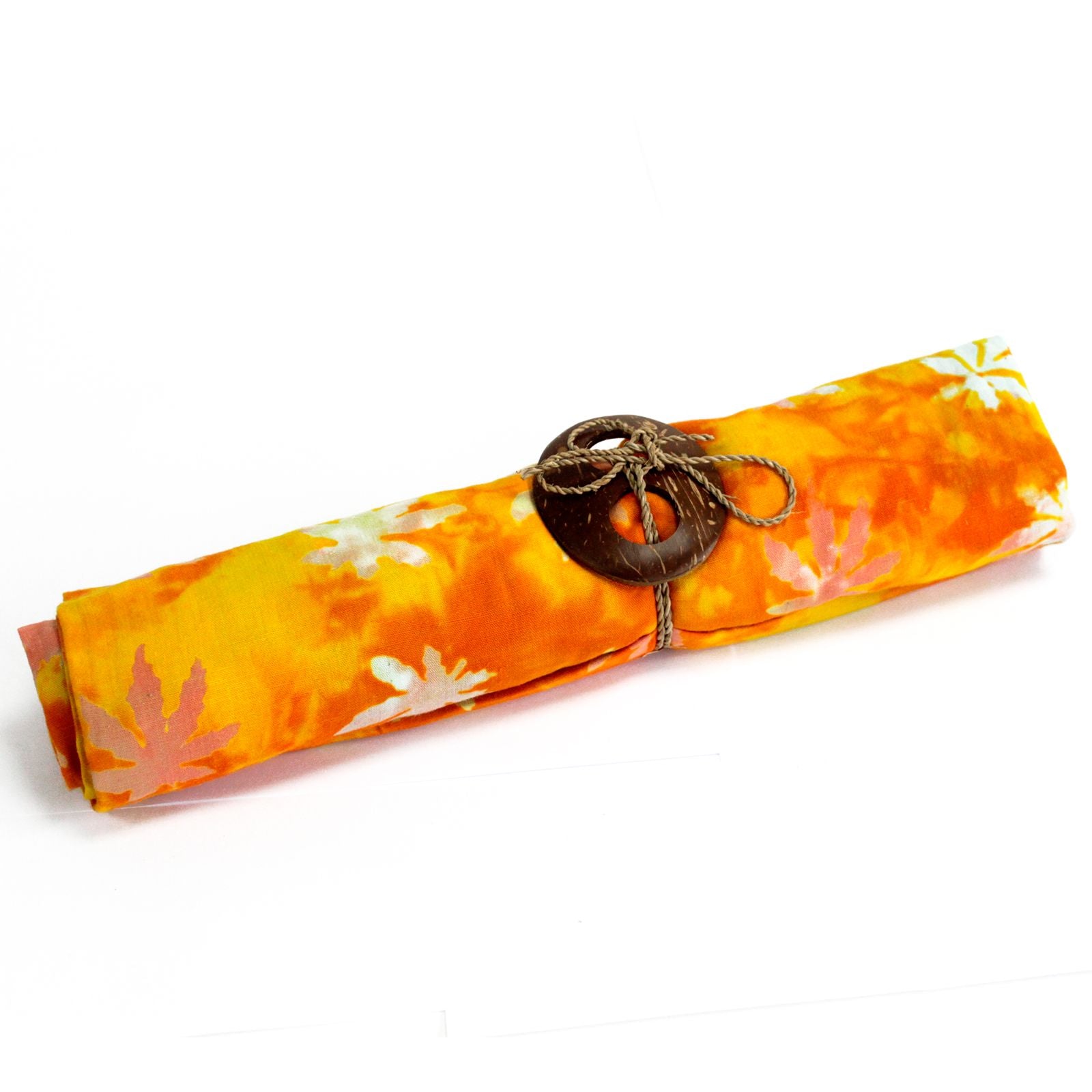 Bali Block Print Sarong - Tropical Leaves - Orange product image