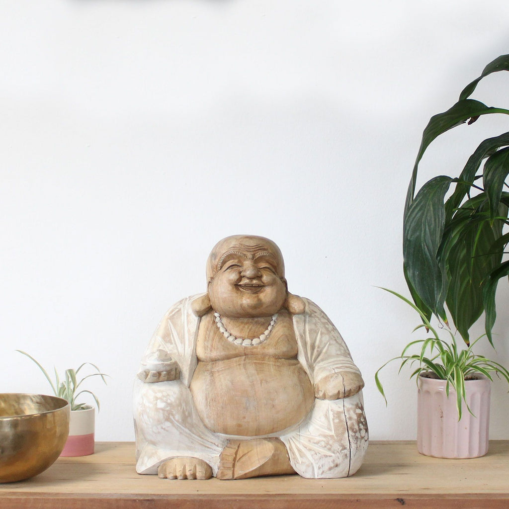 Happy Buddha - Whitewash 30cm product image 5