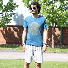 Nomad Sari Stonewashed Cotton T-Shirt – Mandala – Blue – Small product image 2