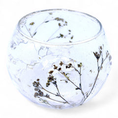 Natural Floral Glass - Bowl Candle Holder - Margarita - (8x10cm) product image 2