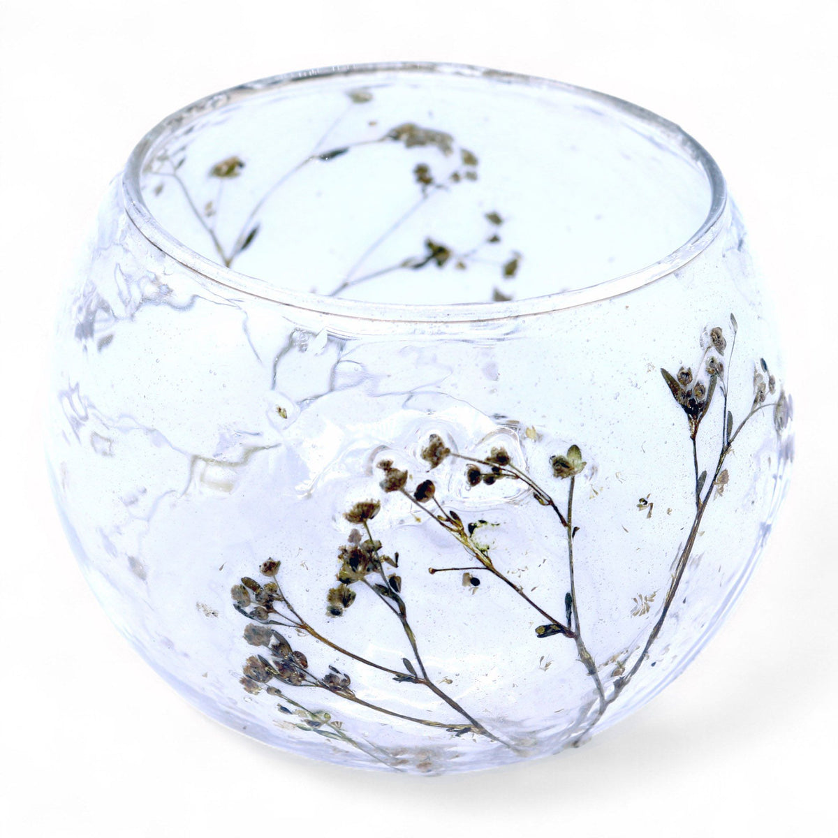 Natural Floral Glass - Bowl Candle Holder - Margarita - (8x10cm) product image 2