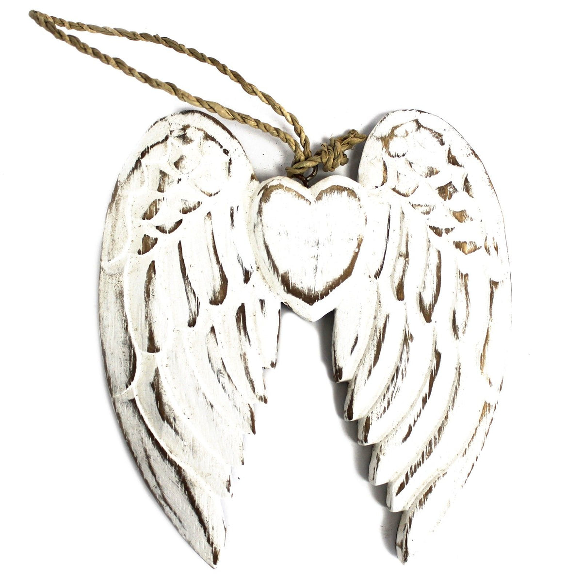 Hand Crafted Small Double Angel Wing & Heart - 15cm product image