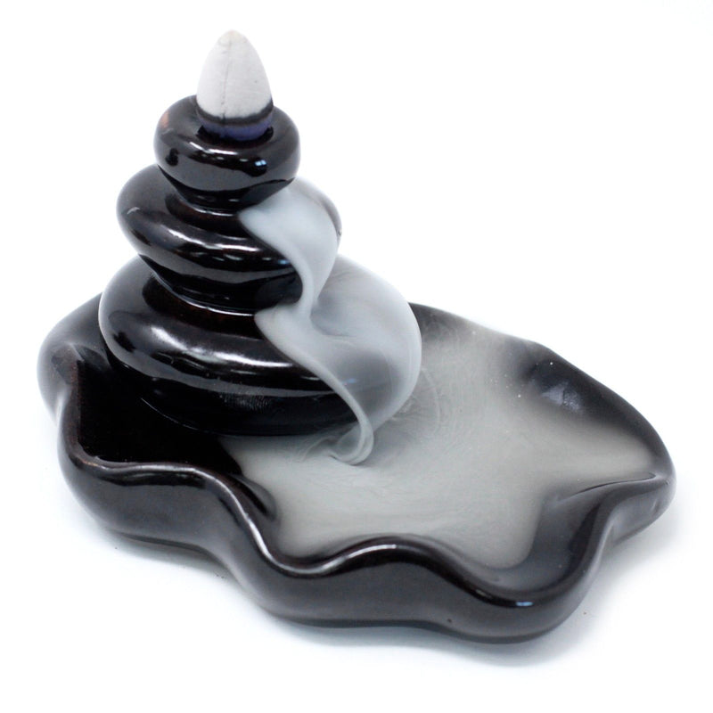 Back Flow Incense Burner - Large Pebbles into Pool product image