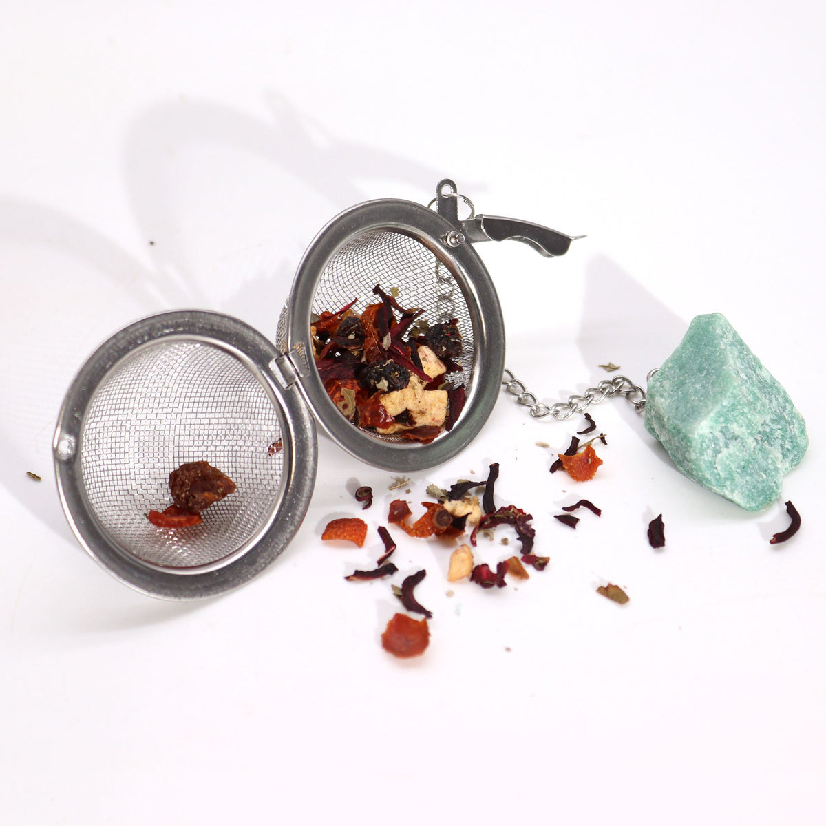 Raw Crystal Gemstone Tea Strainer - Rainbow Moonstone product image 7