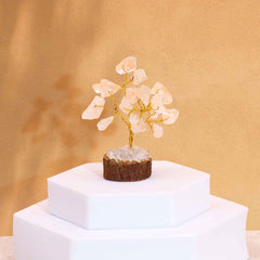 Mini Gemstone Tree On Wood Base - Rock Quartz (15 stones) product image