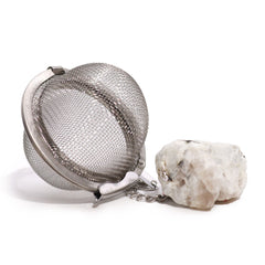 Raw Crystal Gemstone Tea Strainer - Rainbow Moonstone product image 4