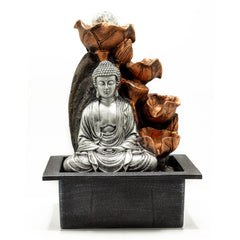 Tabletop Water Feature - 35cm - Silver Buddha Cascade & Crystal Ball product image 2