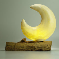 DriftGlow Lamp Crackle Half Moon Shade - Grey product image 8