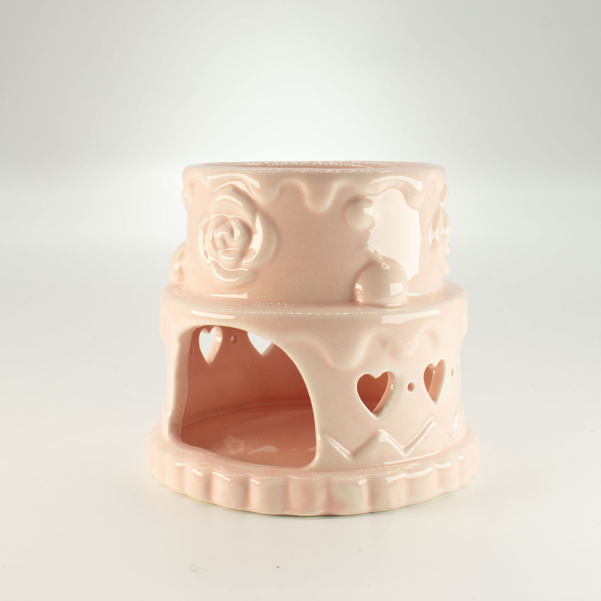 Ceramic Cake Oil Burner - Hearts - Pink product image 4