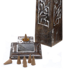Tapered Incense Tower Washed Des2 - Mango Wood product image 4