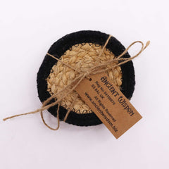 Natural Coaster - Jute & Cotton 10cm (set of 4) - Black Boarder product image 3