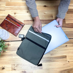 Canvas Travel Laptop Pouch - Olive product image 2