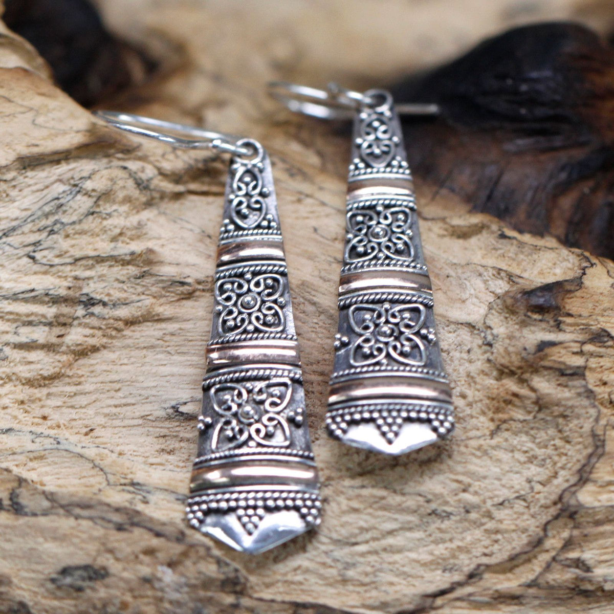 Silver & Gold Earring - Tribal Drops product image 3