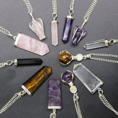 Gemstone Flat Pencil Pendant - Black Agate product image 3
