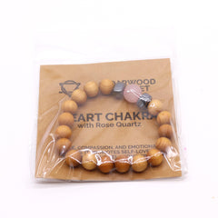Cedarwood Heart Chakra Bangle with Rose Quartz product image 2