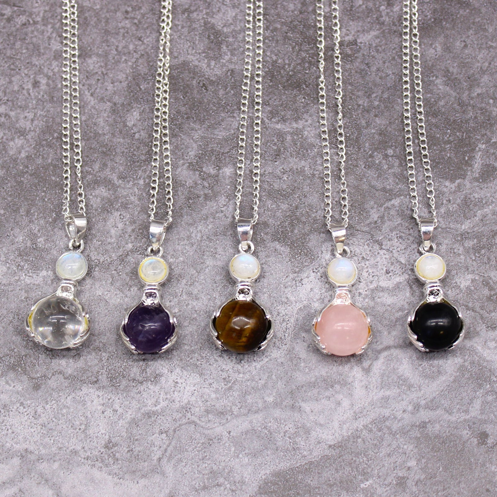 Gemstone Healing Hands Pendant - Rock Quartz product image