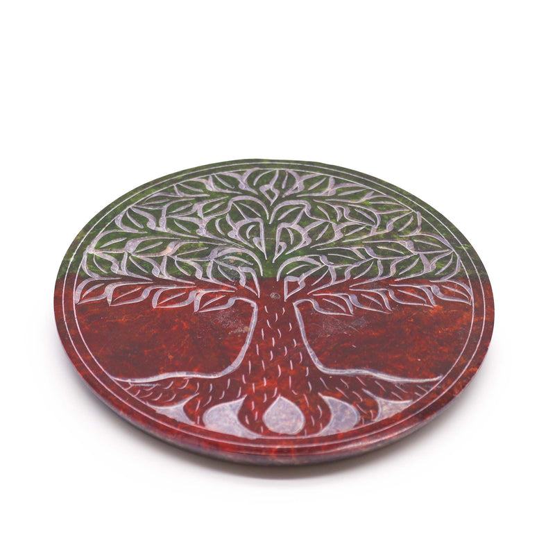 Soapstone Disc Incense Holder - Tree of Life product image