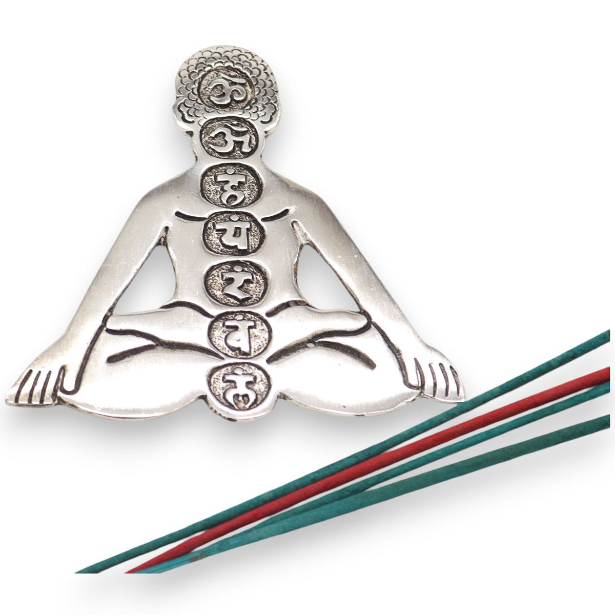 Polished Aluminum Seven Chakra Yoga Incense Holder product image 2