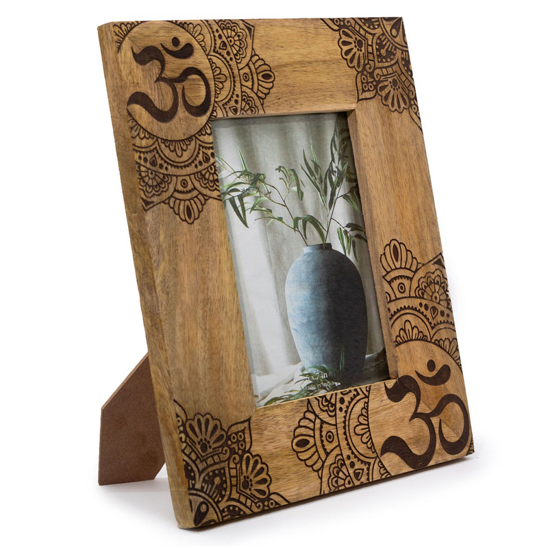 Lrg Mango Wood Picture Frame (for 13x18cm) 28x23x2cm - Mandala - Black product image