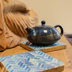 Set of 4 Square Coasters - Blue Stripes product image 6