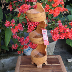 Teak Three Bowl Standing aprox 50cm product image 2