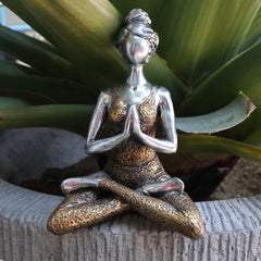 Yoga Lady Figure - Silver & Gold 24cm product image 3