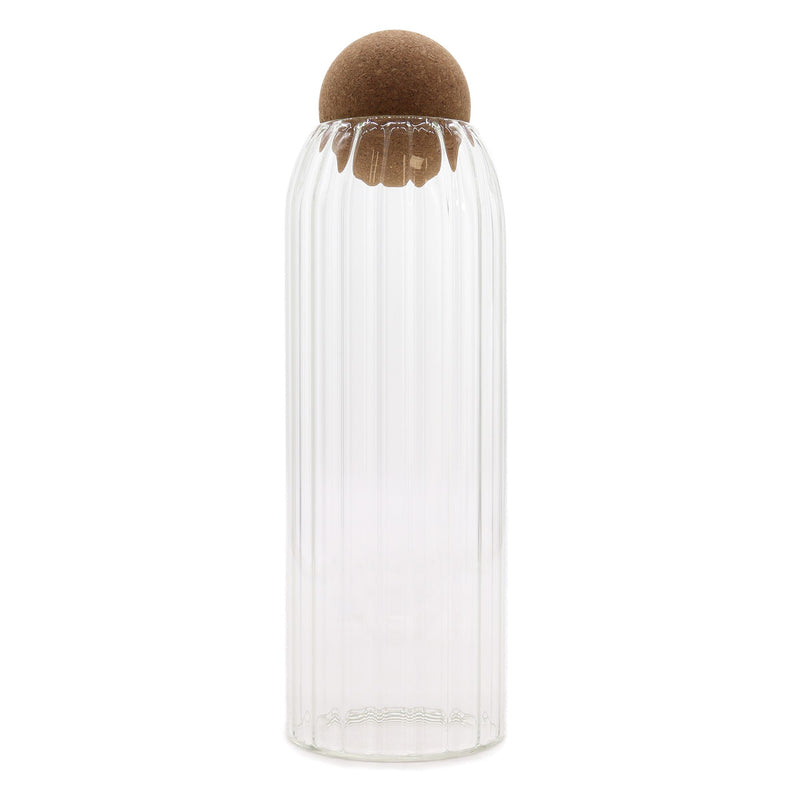 Cottage Cork-Ball Glass Jar - Ribbed - 25cm product image
