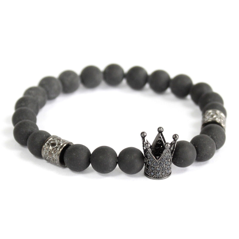 Crystal Crown / Black Agate - Gemstone Bracelet product image