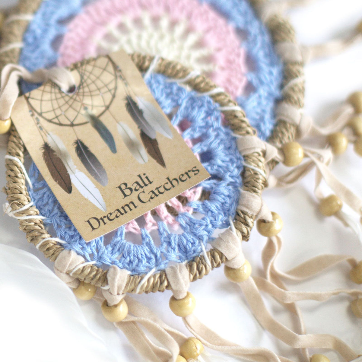 Pastel Blue Macramé Dream Catcher 9cm (asst colours) product image 5