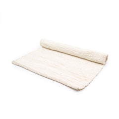 Small Indian Handloom Cotton Rug - Cream product image 2
