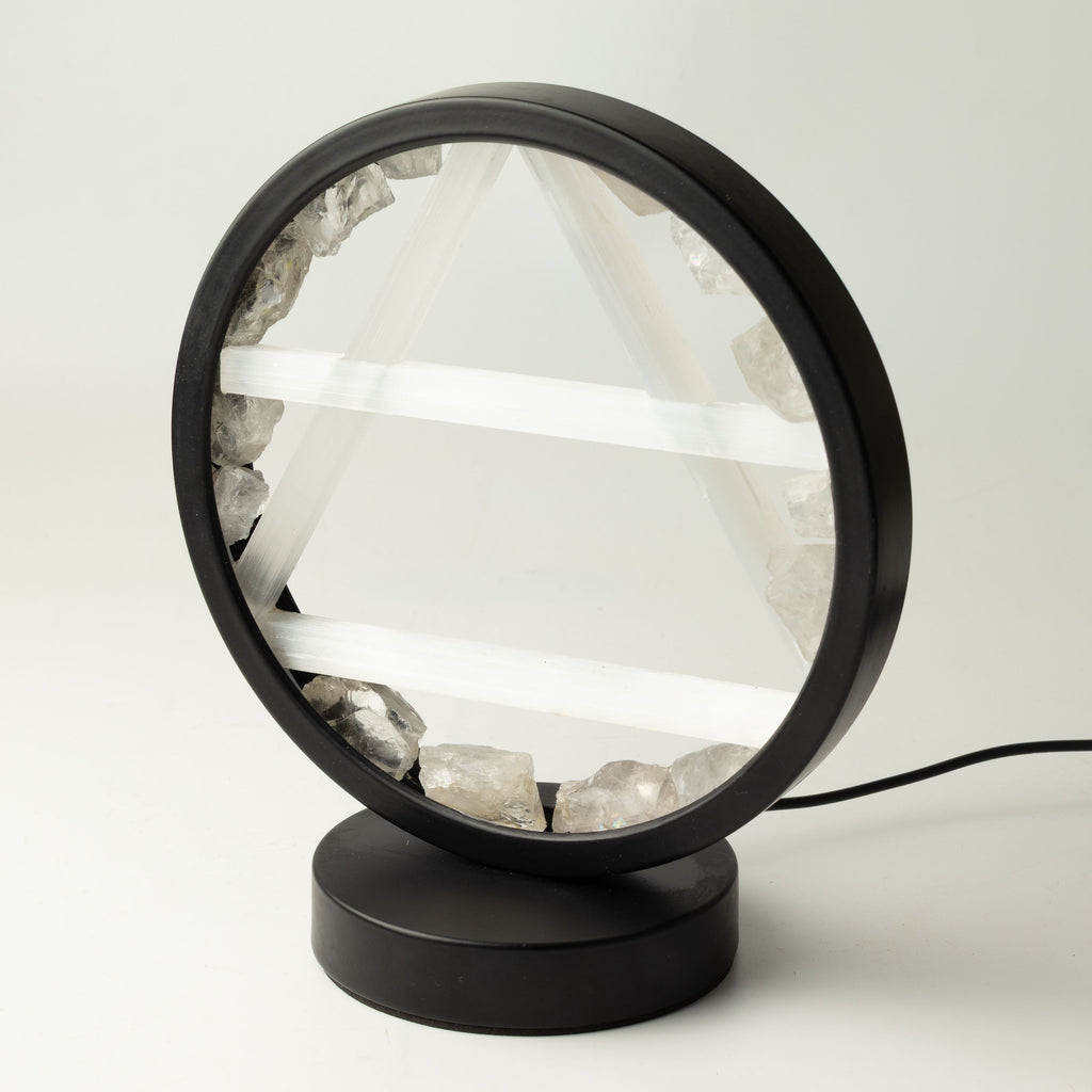 Gemstone Halo Lamp - Air - Clear Quartz & Selenite – product view 7