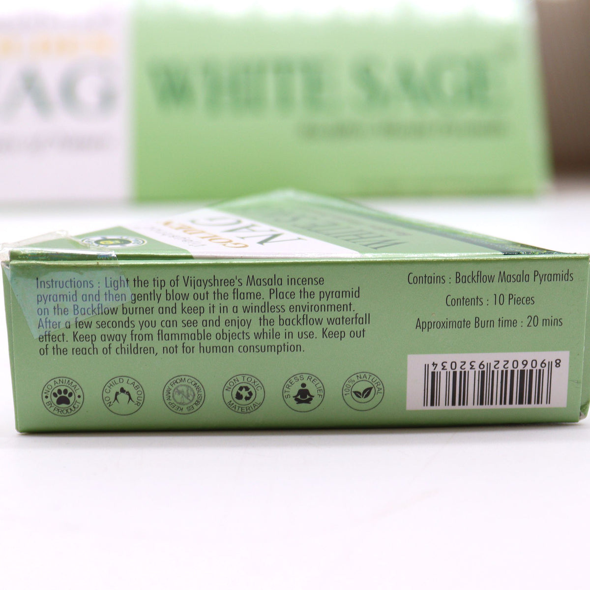 42g Jumbo Golden Nag - White Sage Backflow Incense Cones product image 3