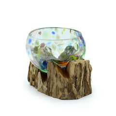 Molten Coloured Glass on Wood - Small Bowl product image 2